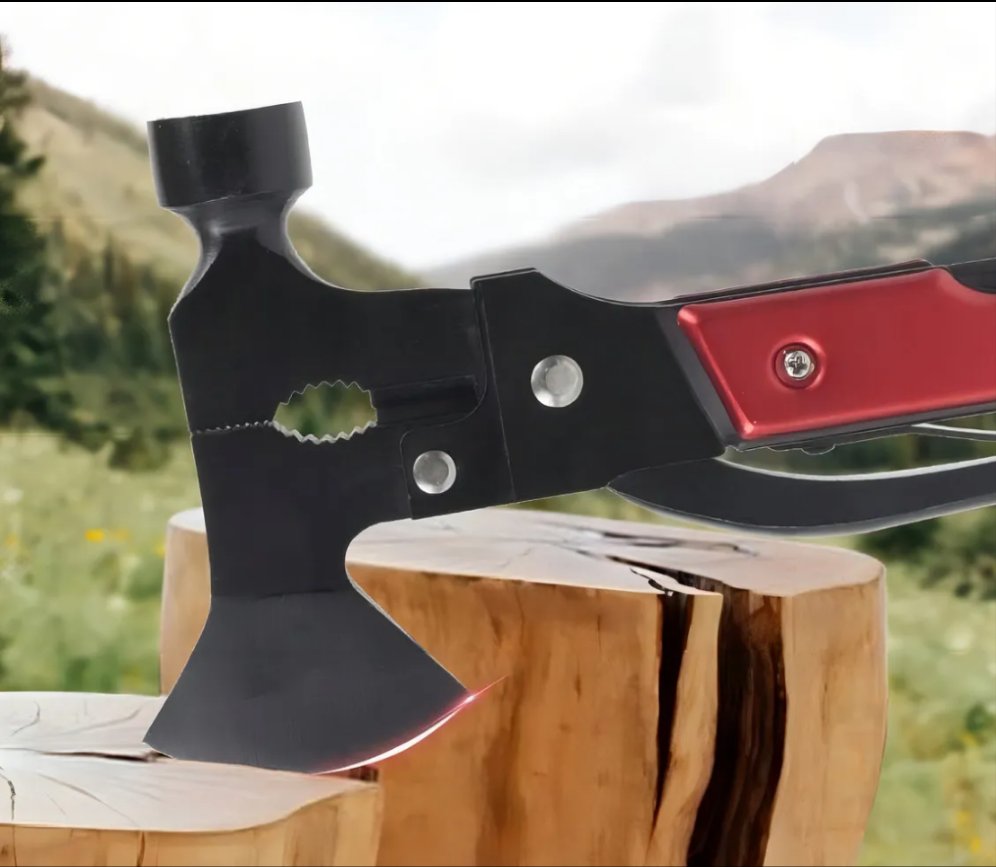 Multiherramienta Profesional de Camping y Aventura – Negro/Rojo