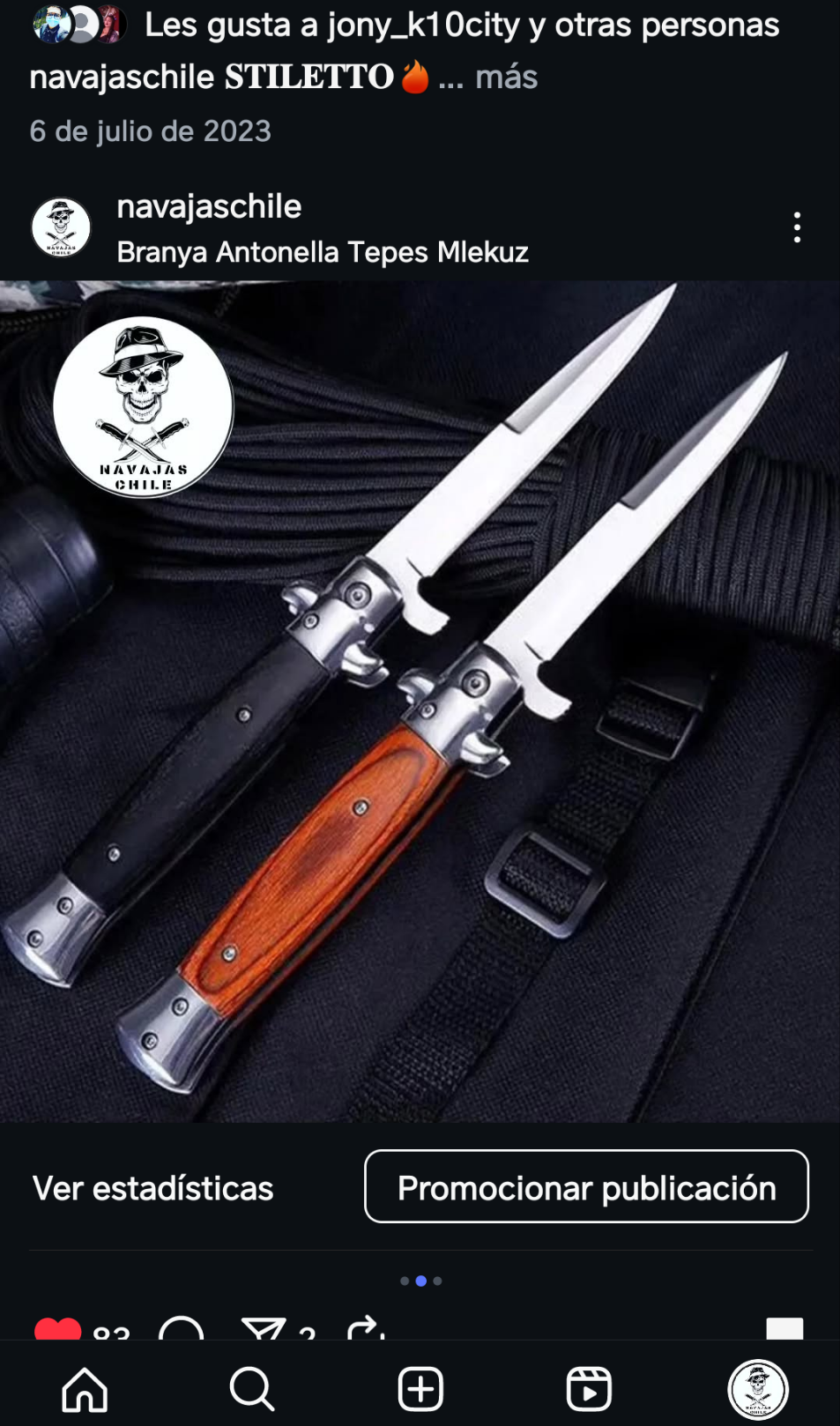Navaja stiletto italiana