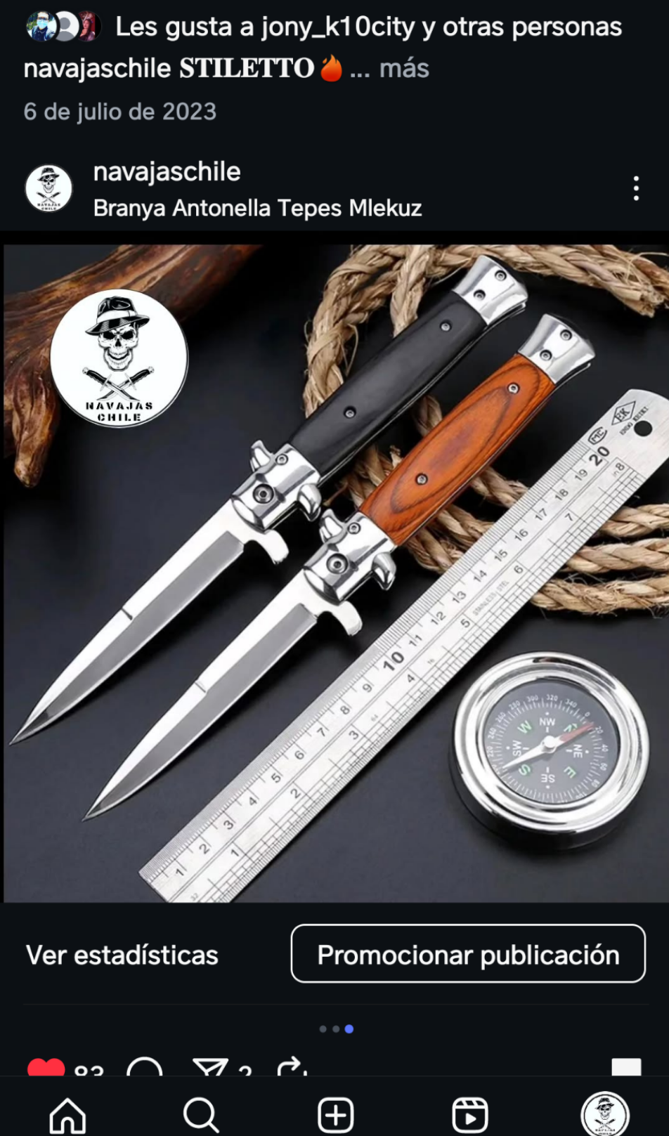 Navaja stiletto italiana