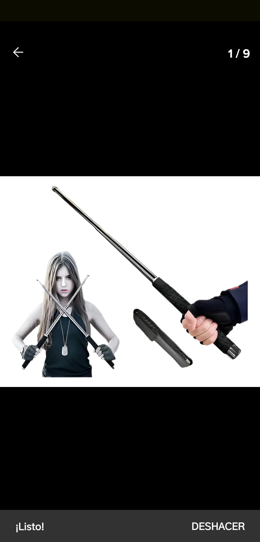 Bastón Retráctil Táctico de 64 cm – Acero Engrosado y Alta Resistencia
