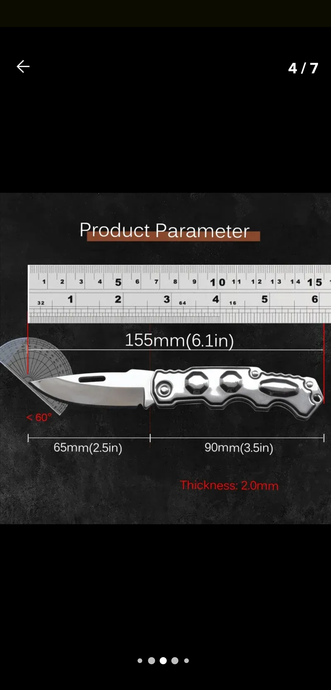 Cuchillo de supervivencia / Plateado y compacto