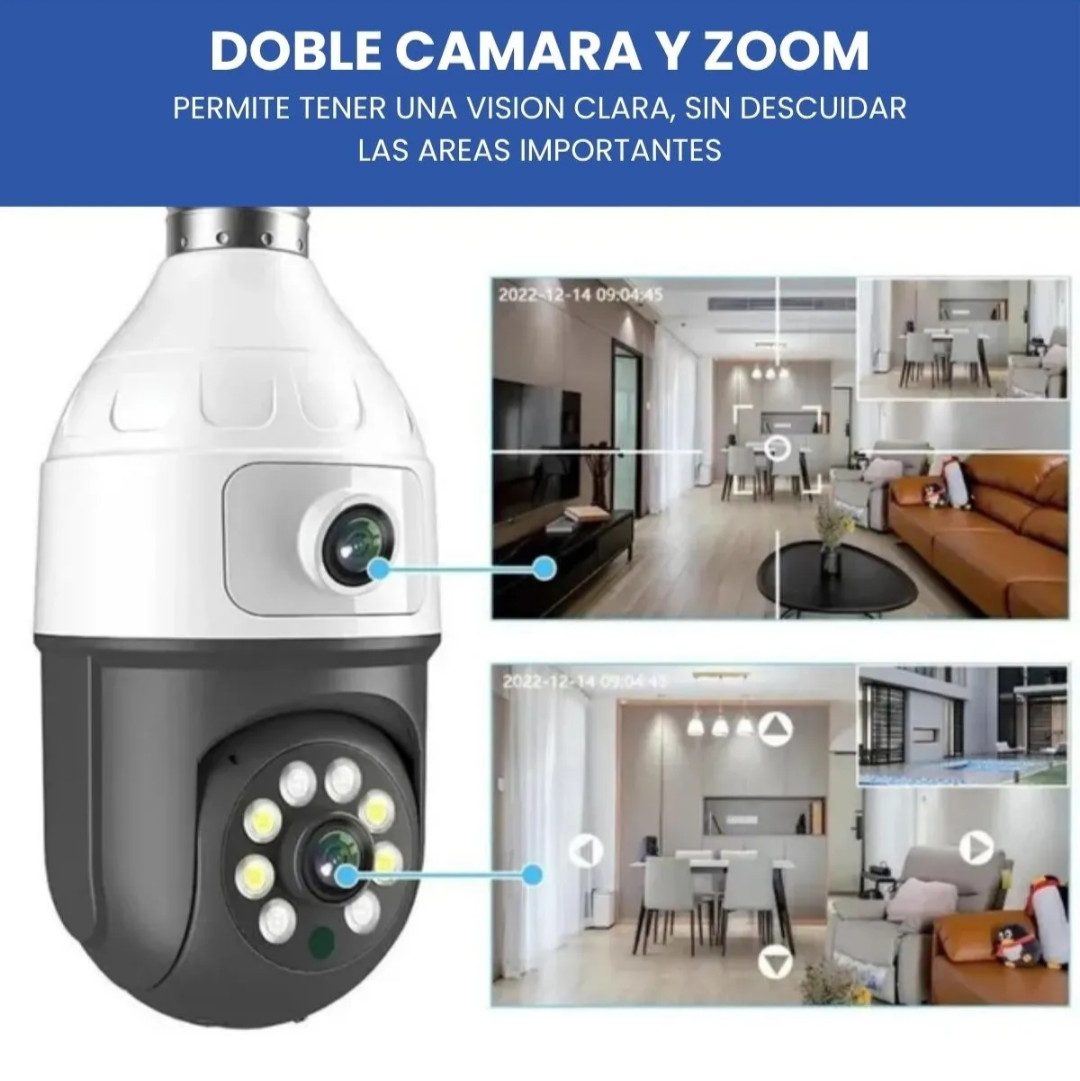 Camara Seguridad Wifi FullHD Doble Lente Fijo Jortan JT-9696