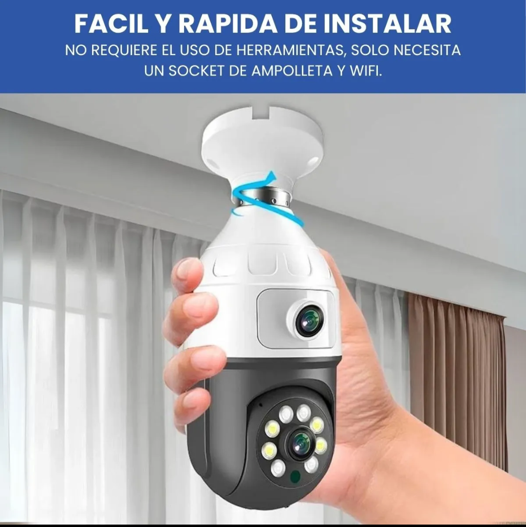 Camara Seguridad Wifi FullHD Doble Lente Fijo Jortan JT-9696