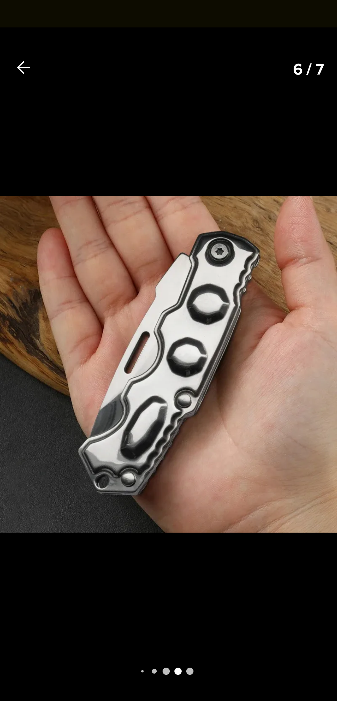 Cuchillo de supervivencia / Plateado y compacto