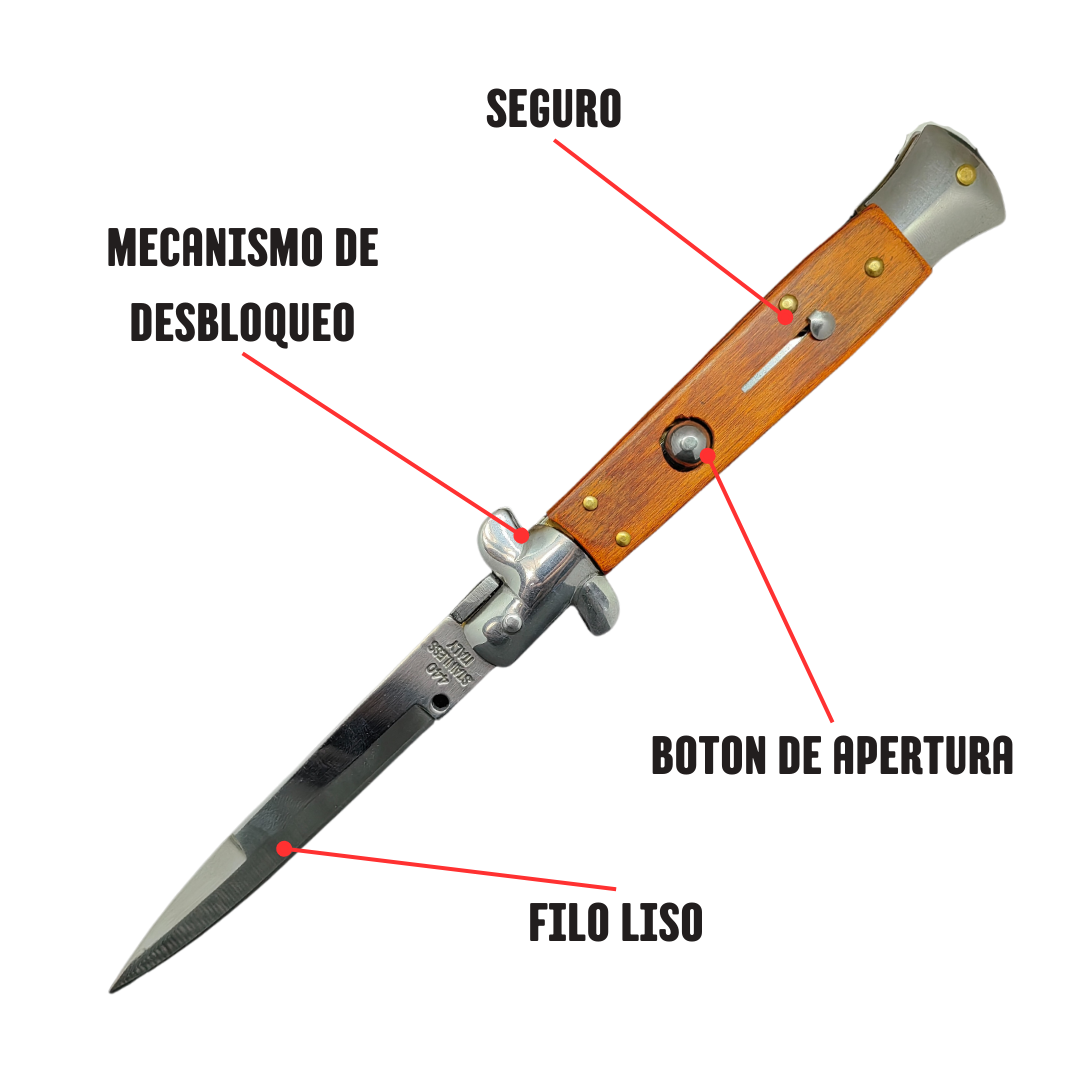 Stiletto Italiana automática de madera 23cm