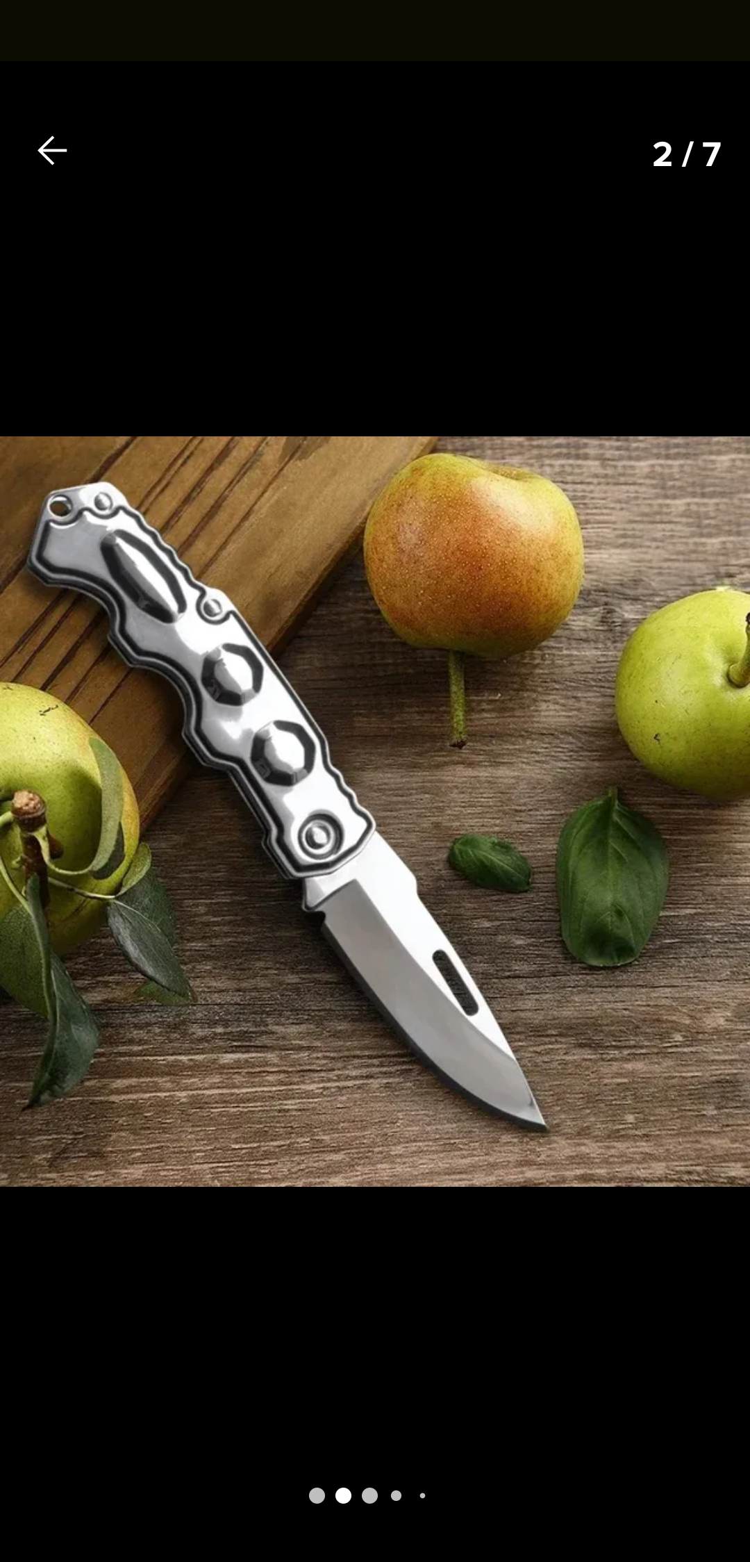 Cuchillo de supervivencia / Plateado y compacto