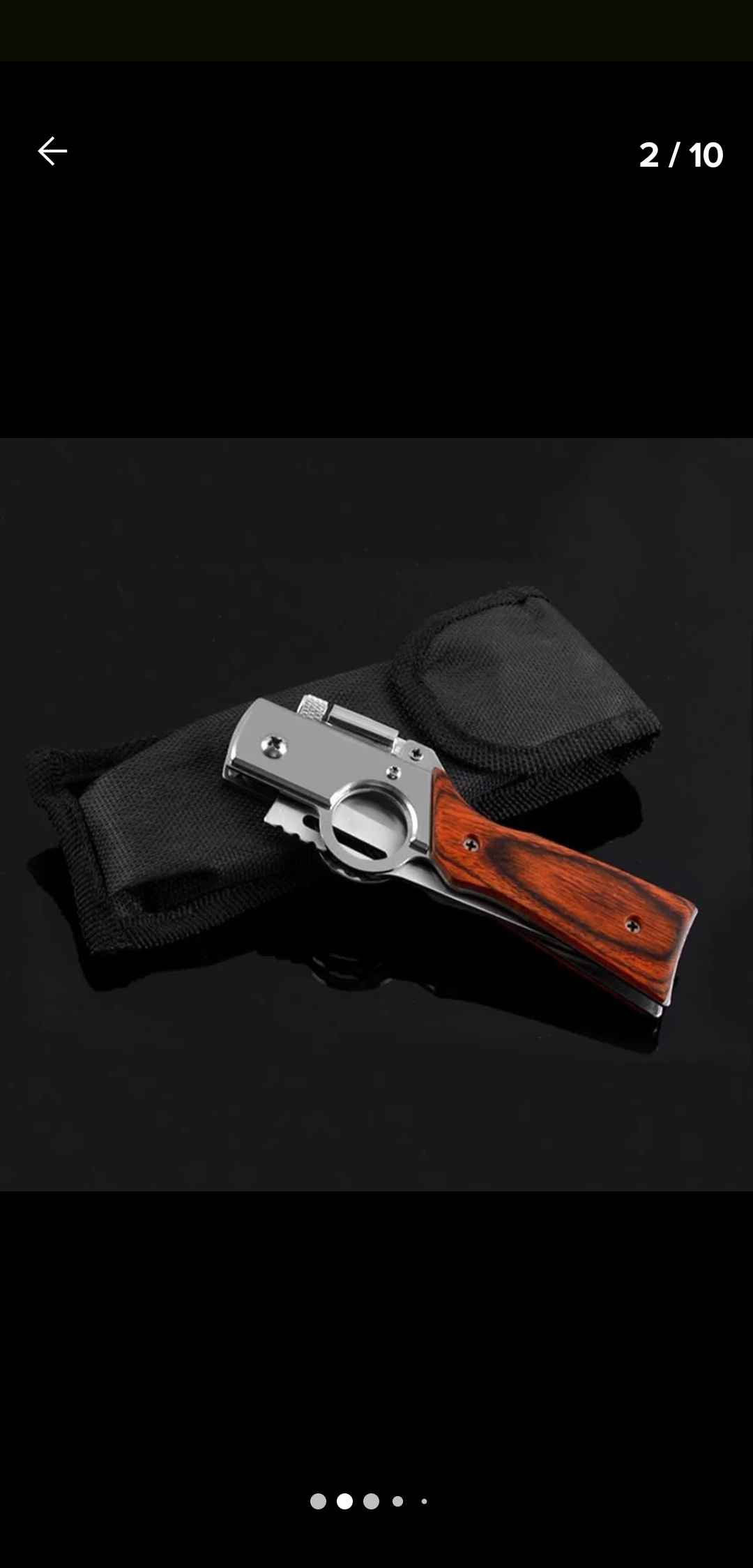 Navaja de Supervivencia Semi-Automática – Mango de Madera con Linterna