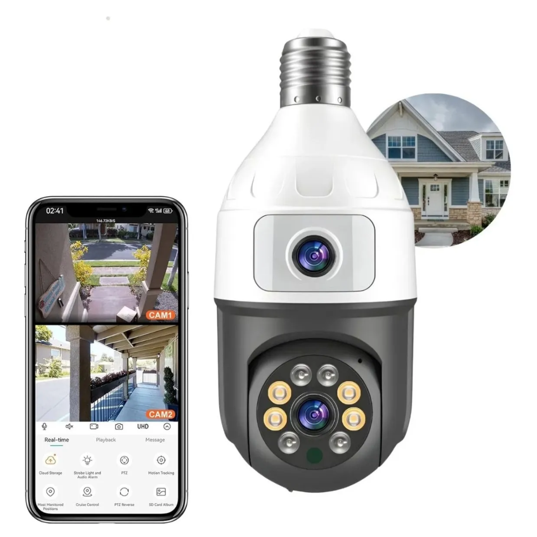 Camara Seguridad Wifi FullHD Doble Lente Fijo Jortan JT-9696