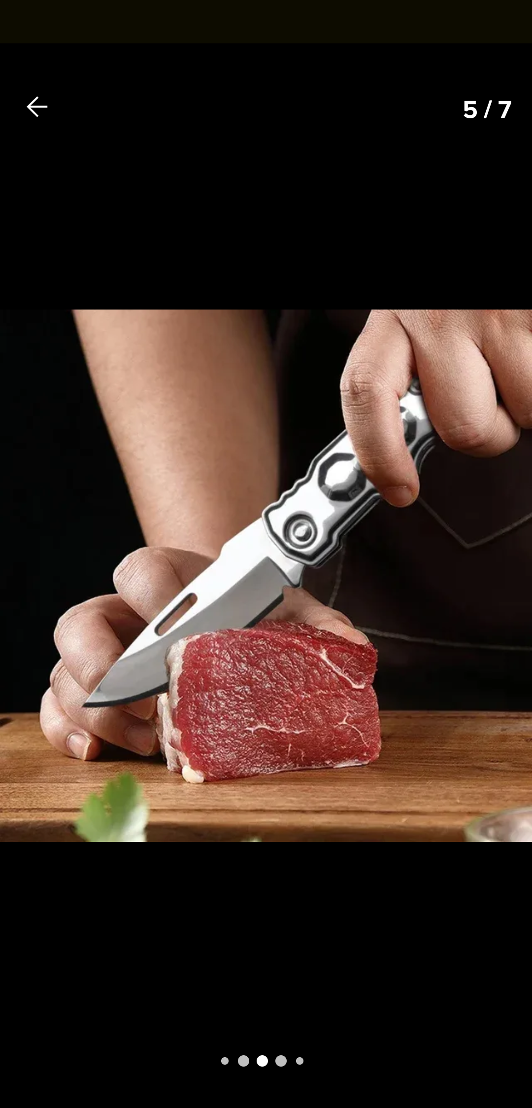 Cuchillo de supervivencia / Plateado y compacto