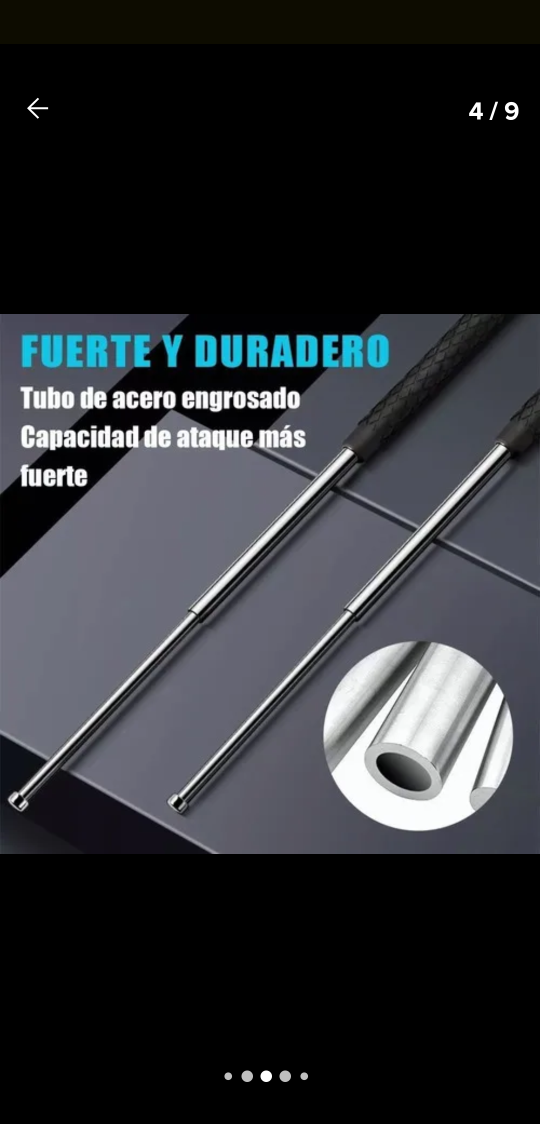 Bastón Retráctil Táctico de 64 cm – Acero Engrosado y Alta Resistencia