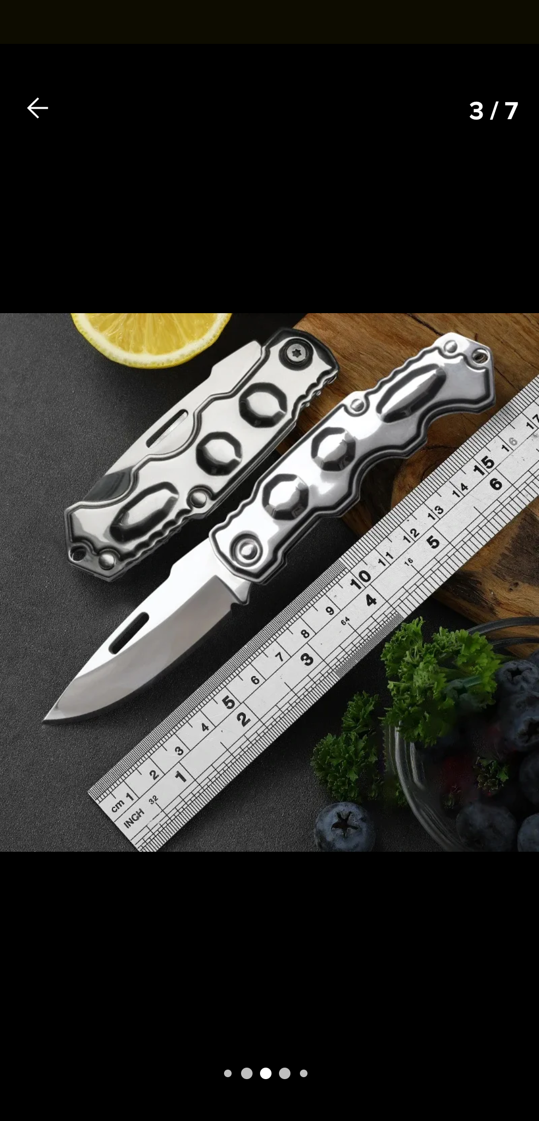 Cuchillo de supervivencia / Plateado y compacto